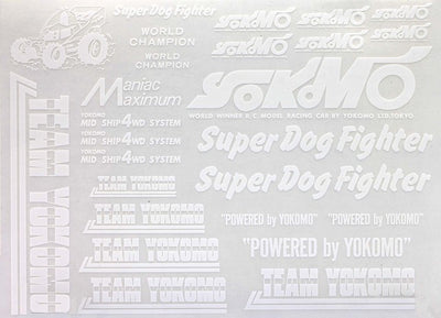 Yokomo Stickerbogen Karosserie Weiß YZ-870c ZC-D4W