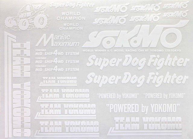 Yokomo Planche stickers carrosserie Blanc YZ-870c ZC-D4W