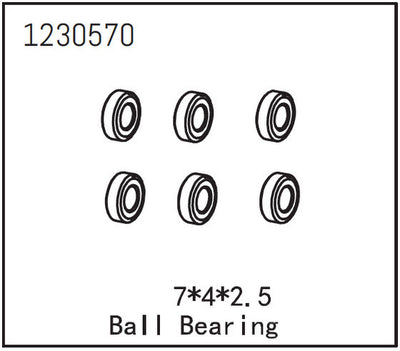 Absima Roulement à billes 7x4x2,5 (x6) Sherpa 1230570