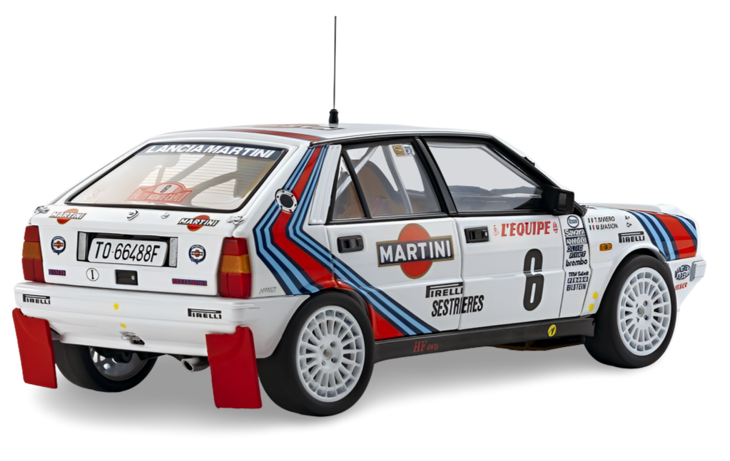 Kyosho Diecast Lancia Delta HF 4WD Monte Carlo 1987 Team Martini Nr.6 1/18 KS08960A