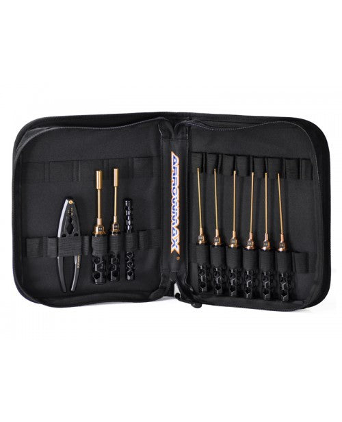 Arrowmax Trousse à Outils Honeycomb Black Gold 1/10 Piste (10pcs) AM19