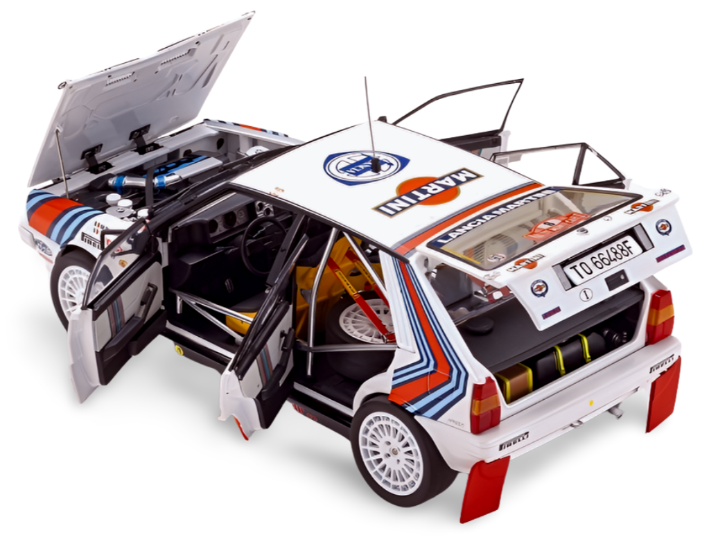 Kyosho Diecast Lancia Delta HF 4WD Monte Carlo 1987 Team Martini Nr.6 1/18 KS08960A