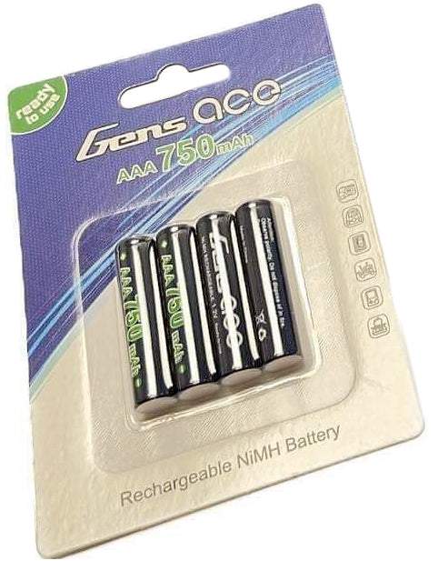 Piles AAA rechargeables. NiMH 1,2V 800mAh.