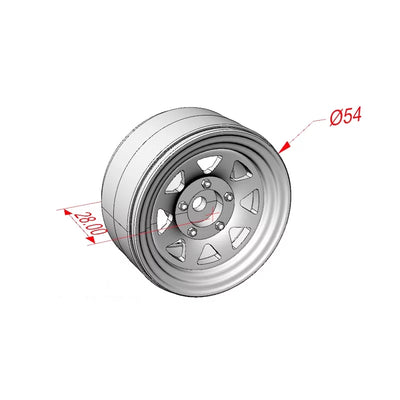 Hobbytech Bedlock-Felgen 1.9 Classic 3 Weiß (x4) HT-SU1802028