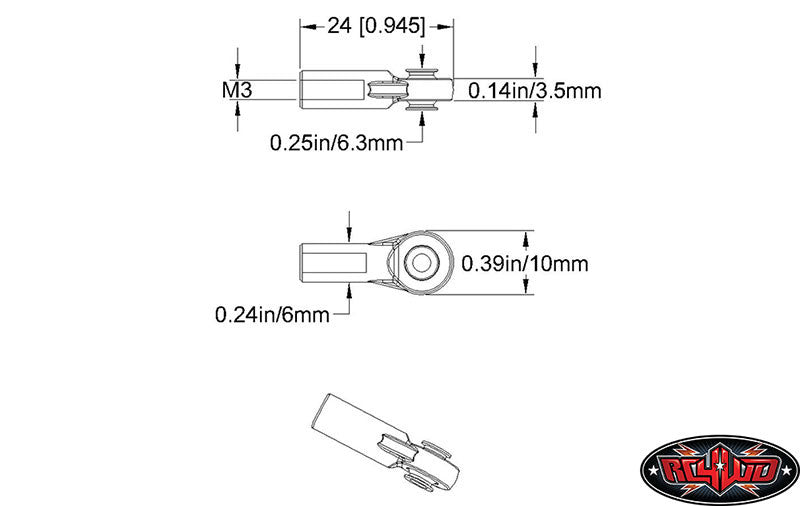 RC4WD Rotule Complète M3 (x20) Z-S0399