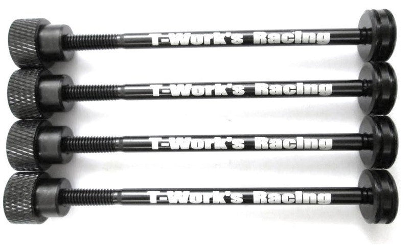 T-Work's Axe de Rangements Pour Pneus 1/10 Touring Noir (x4) TE-104-BK