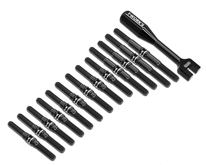 T-Work's Kit Biellettes Titane Noir + Clé (14Pcs) A800R TBB-A800R