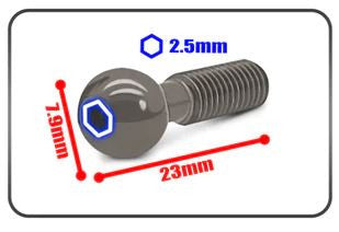 T-Work's Rotule 7075-T6 (x2) MBX8 TO-322-M