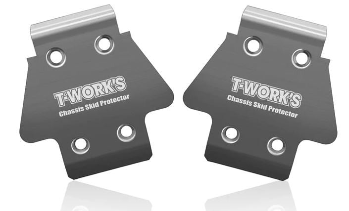 T-Work's Sabot de Protection de Châssis Inox (x2) RC8 B4 TO-235-RC8B4