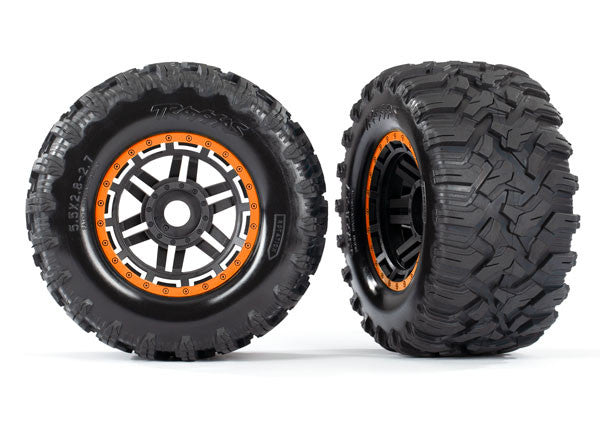 Traxxas Pneus + Jantes Maxx Orange (x2) 8972T