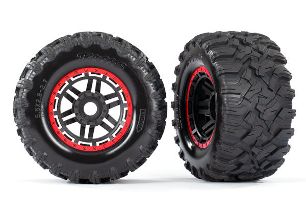 Traxxas Pneus + Jantes Maxx Rouge (x2) 8972R