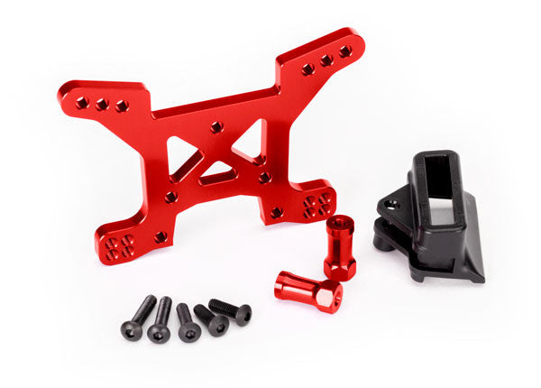 TRAXXAS Support Amortisseurs Aluminium Avant Rouge Rustler 4X4 6739R