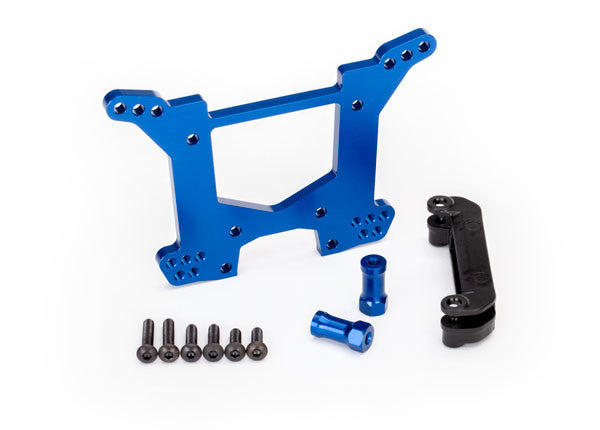 TRAXXAS Support d'Amortisseur Aluminium Arrière Bleu Rustler 4x4 6738X