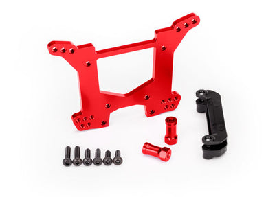 TRAXXAS Support d'Amortisseur Aluminium Arrière Rouge Rustler 4x4 6738R