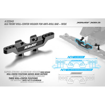 XRay Support Barre Anti-Roulis AV Alu Large XB2 322043