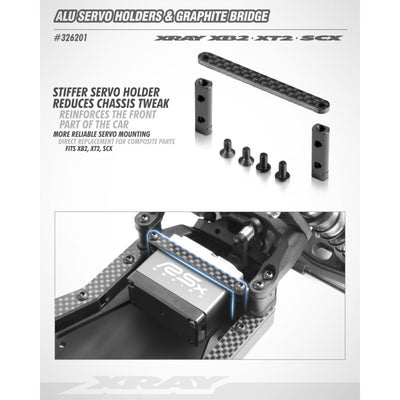 XRay Support de servo alu avec renfort carbone 326201